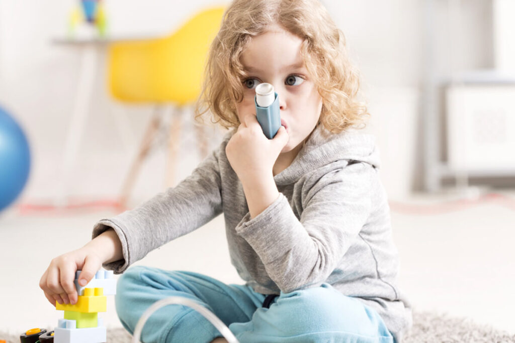 Child using inhaler