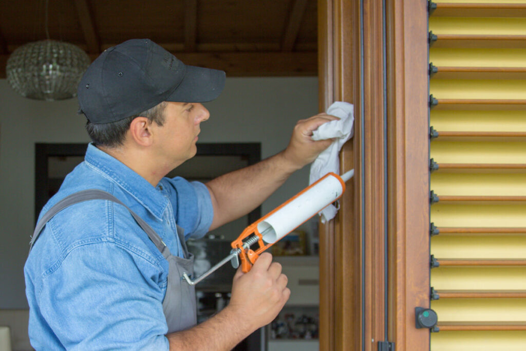 Man air sealing window